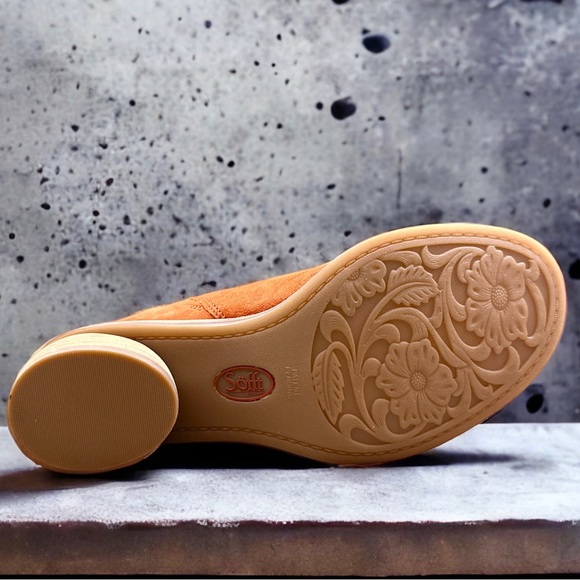 NIB Sofft Carrey Slide Sandals Suede Pumpkin 7.5M 38.5 - Picture 8 of 12